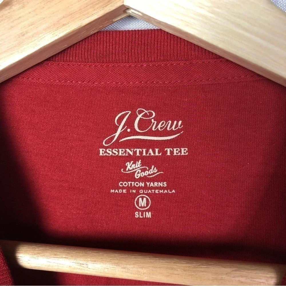 J. Crew Red Essential Long Sleeve Crewneck T-Shirt M